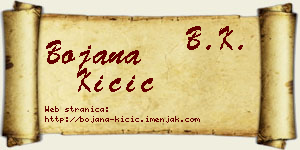 Bojana Kičić vizit kartica